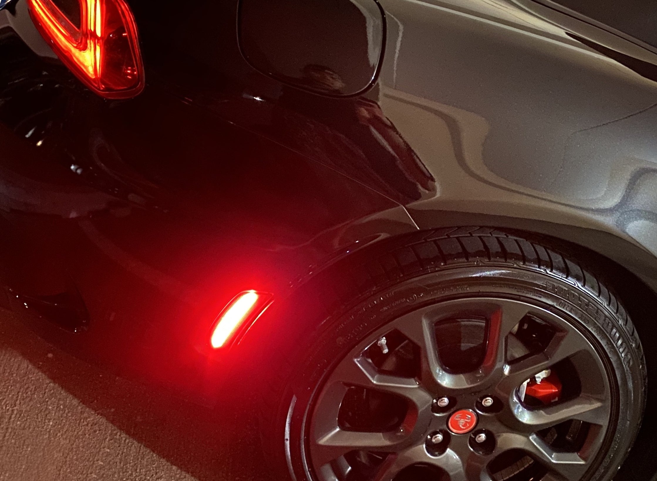 Smoke Lens Red LED Strip Rear Side Marker Light For 16-up Fiat 124