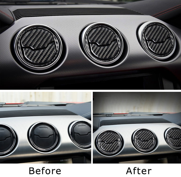 Black Fur Ford Mustang 15 Zubehor Auto Styling Auto Innenraum Kohlefaser Auto Aufbewahrungsbox Panel Aufkleber