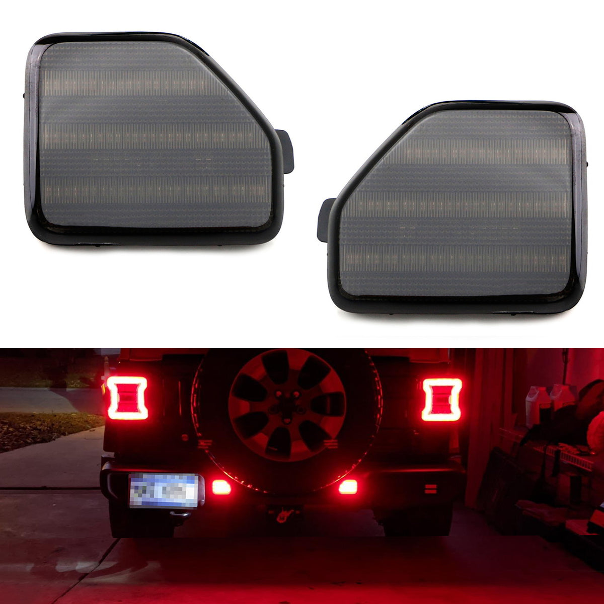 Smoked Lens Full LED Rear Bumper Reflector Light Kit For 18-up Jeep Wrangler  JL — 