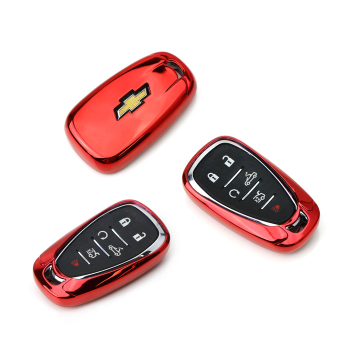 Red Protective Tpu Key Case Shell Cover For Chevrolet Chevy