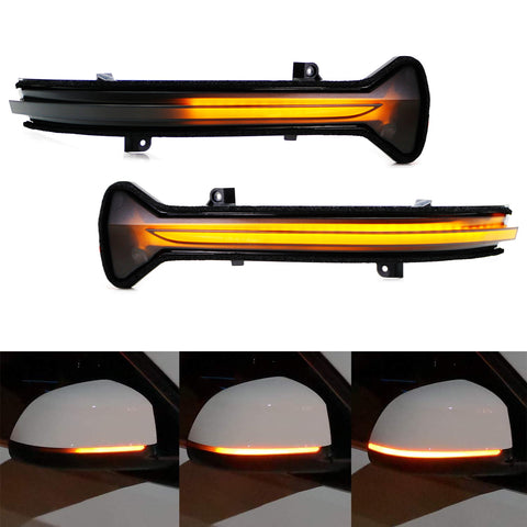 Smoke Lens Full LED Strip Sequential Blink Side Mirror Lamps For