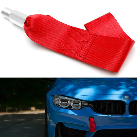 Track Racing Style Red Towing Strap For 16-up Chevy Camaro, Tow