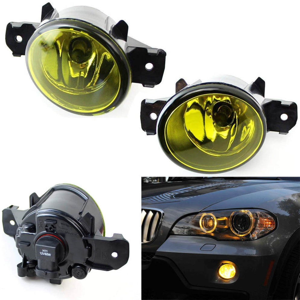 BMW E84 X1 E83 X3 E70 X5 Yellow Lens Fog Lights w/ H11 Halogen Bulb