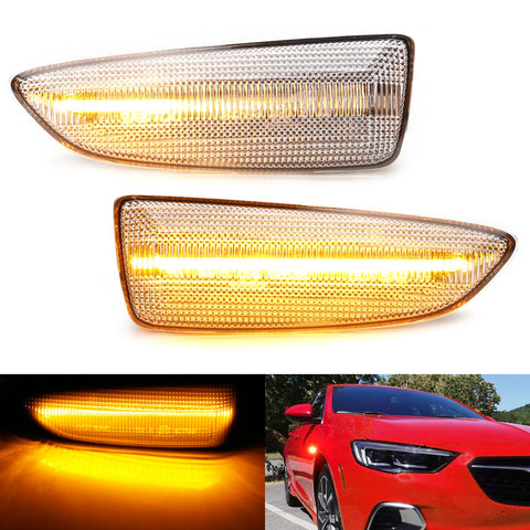 Smoked Lens Sequential Full LED Amber Side Marker Lights For 2018