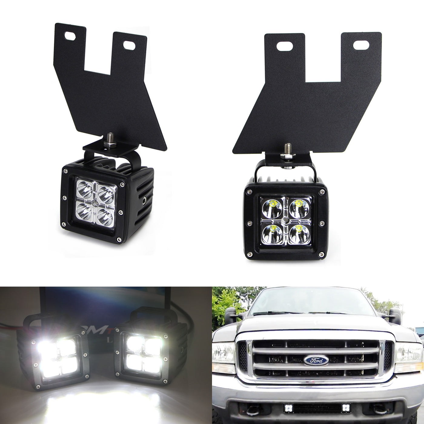 1999-04 Ford F250 F350 F450 Super Duty LED Pod Fog Light Kit — iJDMTOY.com