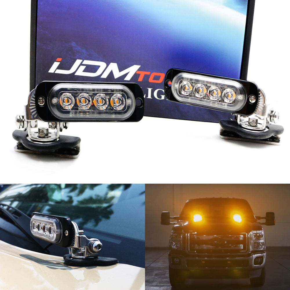 4-LED Hook Two Corner Mount Strobe Warning Lights For Truck SUV Car —  