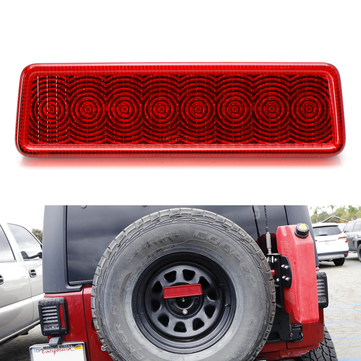 Deebior 2007-2017 Wrangler Sport Utility Full LED Third 3 RD Tail