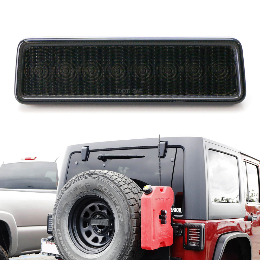 Smoked Lens F1 Style Strobe LED 3rd Brake Light For 2007-17 Jeep Wrangler JK  JKU — 