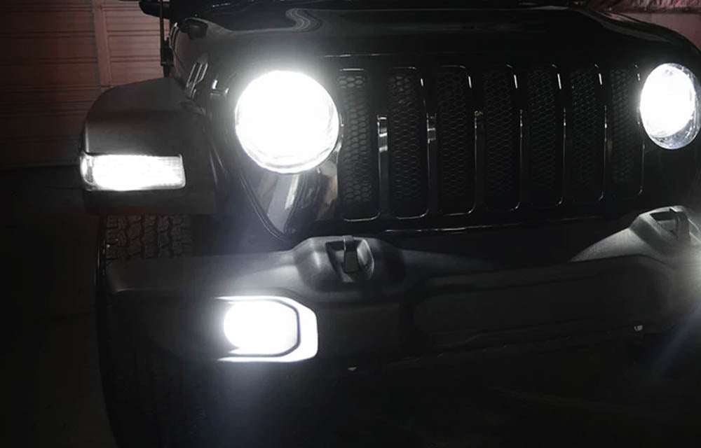 White 2-In-1 CREE LED Halo DRL Fog Driving Light Kit For 18-up Jeep Wrangler  JL — 