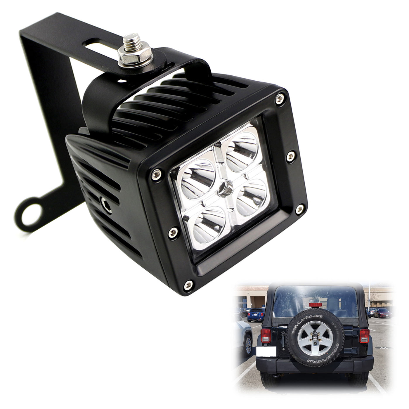 Rear Spare Tire Location Mount Pod Light Kit For Jeep Wrangler JK JL