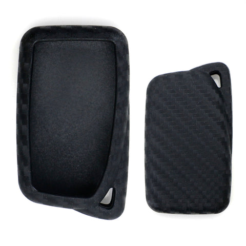 Carbon Fiber Pattern Soft Silicone Key Fob Cover For BMW First Gen