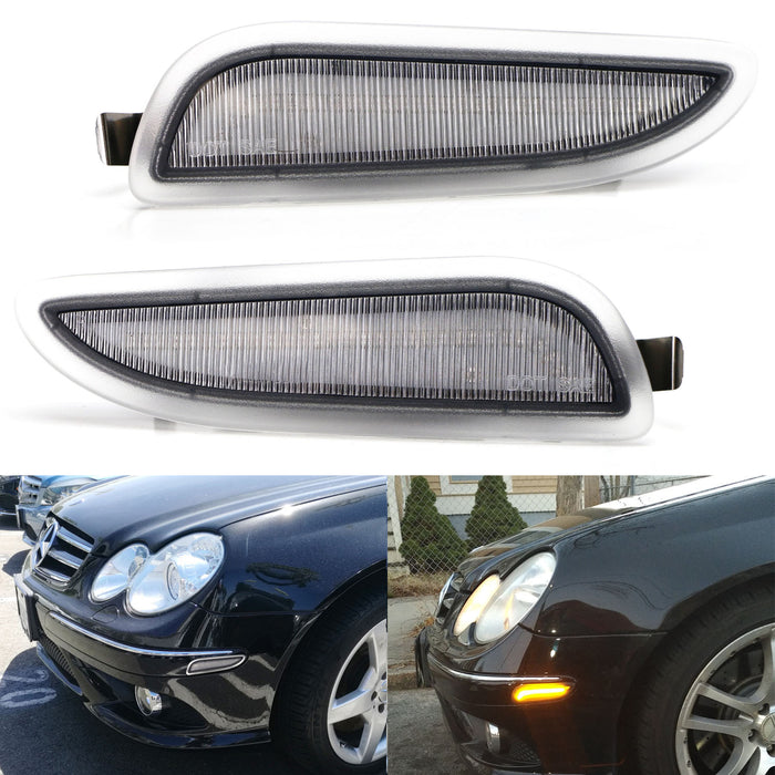 Mercedes W209 C209 CLK Clear Lens Amber Full LED Side Marker Lights