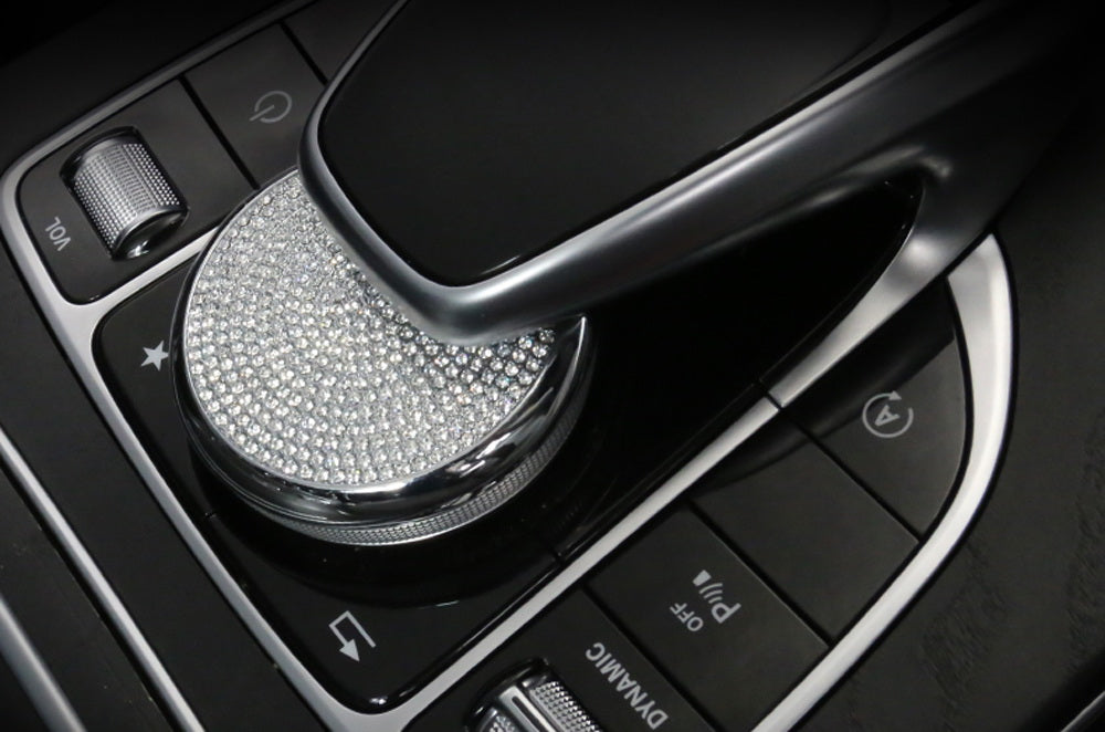 Silver Chrome Bling Crystal D Cor Cover For Mercedes Multimedia Control Knob Ijdmtoy Com