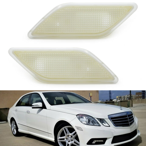 Clear Lens White LED Side Marker Lamps For 2010-13 Mercedes W212 E