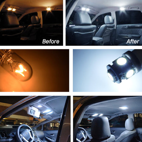 5-SMD 168 194 2825 T10 LED Car Interior Map Dome Light Bulbs