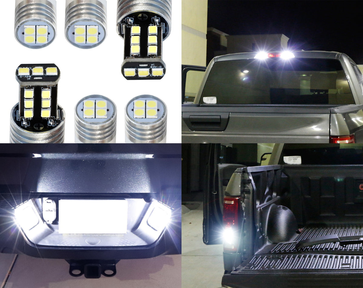 6pcs White LED License Plate Lights Combo Kit For 2018-up Ford F150