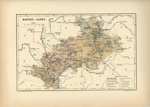1892 Hautes Alpes map