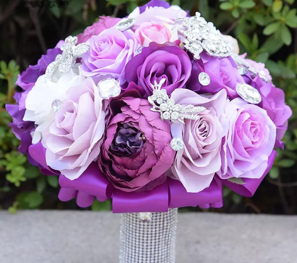 purple wedding bouquets for sale