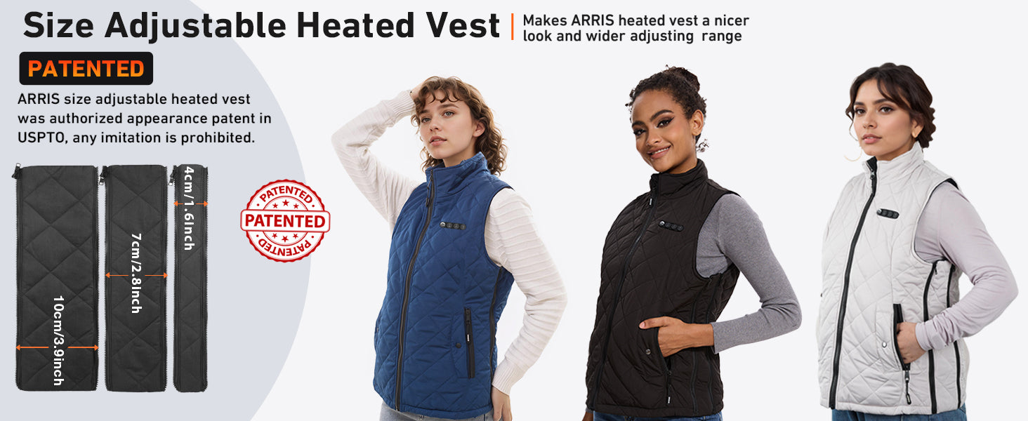 arris classic heated vest for women