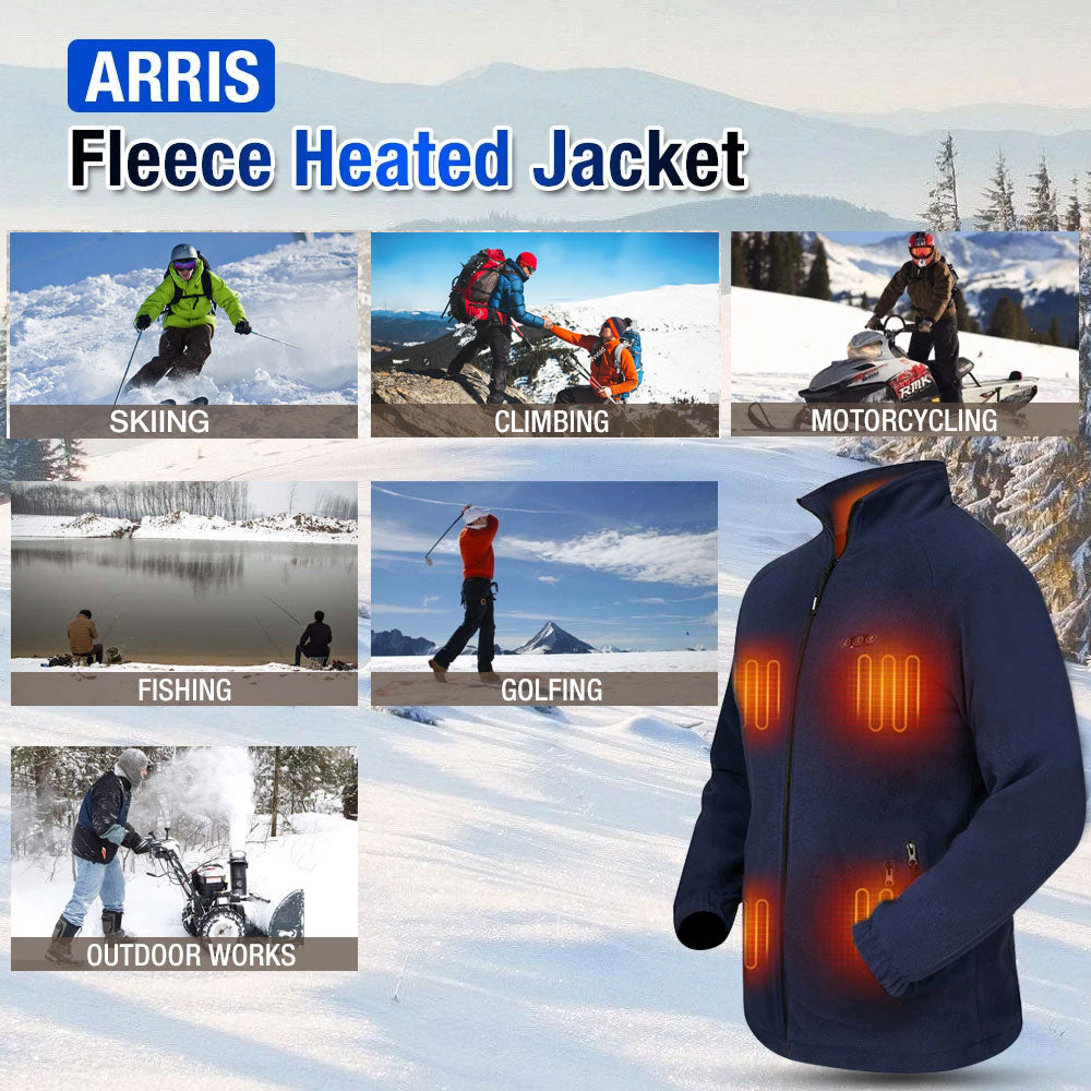 ARRIS Women`s Heated Fleece Jacket with Battery, Electric Heating Coat ...