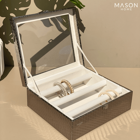 This is a product image of Bangle Organiser - Gun Metal on www.masonhome.in