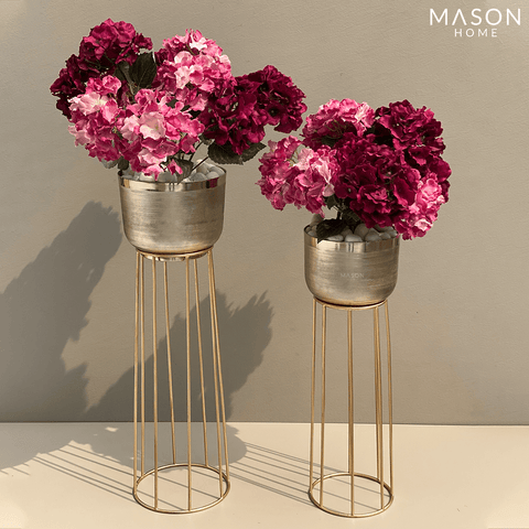 This is a product image of Tulum Planter - Gold (Set Of 2) on www.masonhome.in