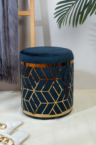 This is a product image of Doha Velvet Pouffe on www.masonhome.in