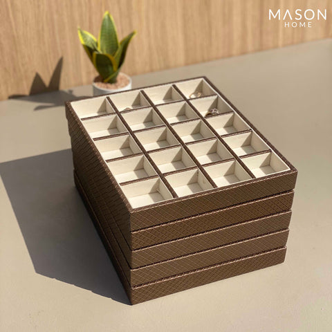 This is a product image of Braided Brown Stackable Collection on www.masonhome.in
