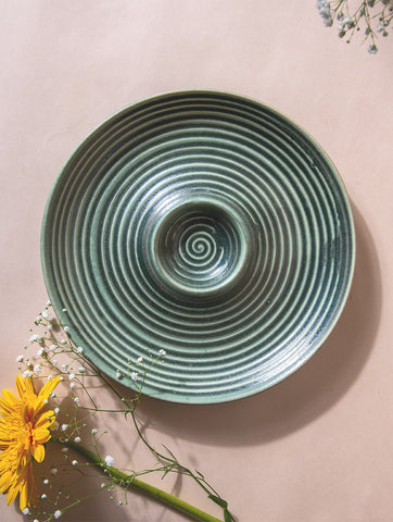 This is a product image of Savannah Chip & Dip Platter - Green on www.masonhome.in