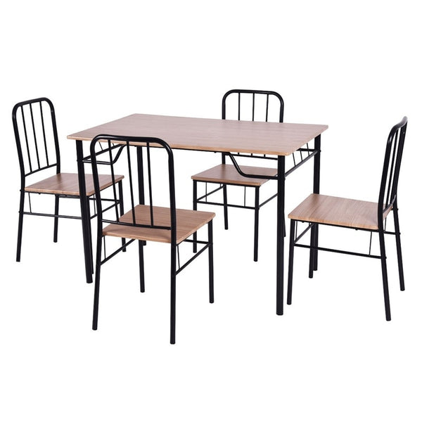 5 Pcs Dining Table And 4 Chairs Modern High Quality Set All