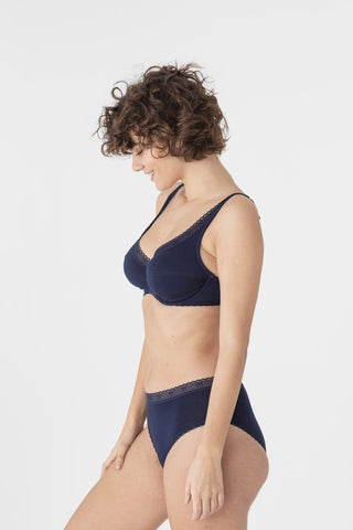 Night blue plus size underwire bra made from plant-based fibres - LA PETITE  LEJABY