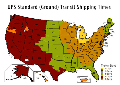 UPS Transit Times Map