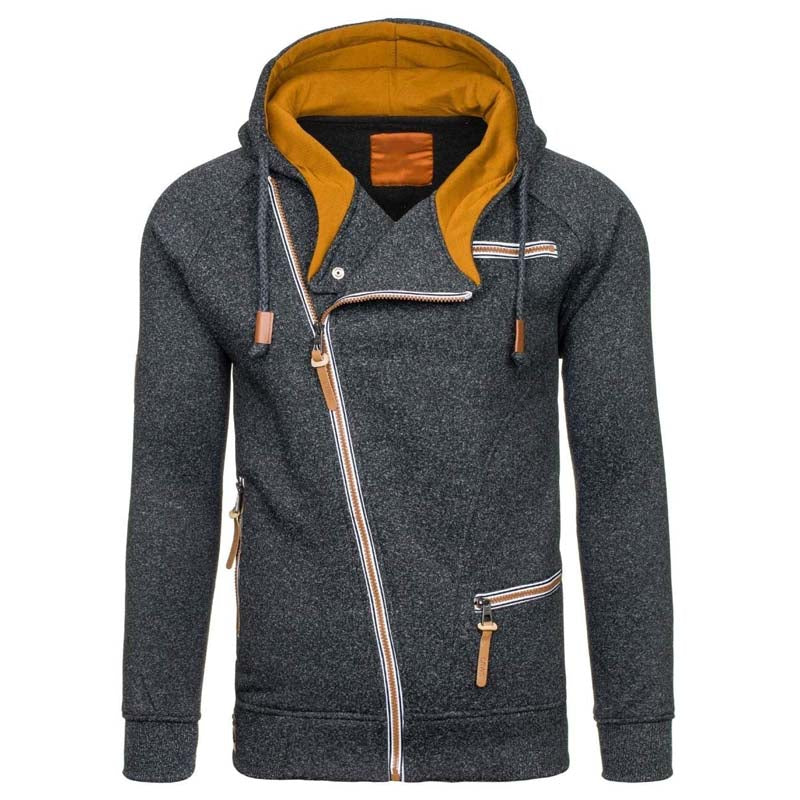 off center zipper hoodie