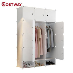 COSTWAY DIY Portable Simple Folding Wardrobe Assembled Resin Plastic Storage Cabinet Organizer W0242
