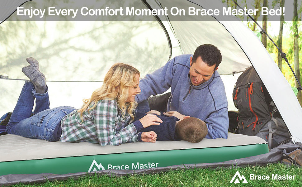 Brace Master Air Mattress, Air Bed Camping, Waterproof Flocked