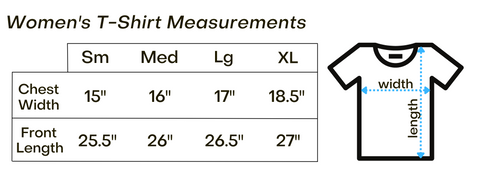 women's t-shirt size chart