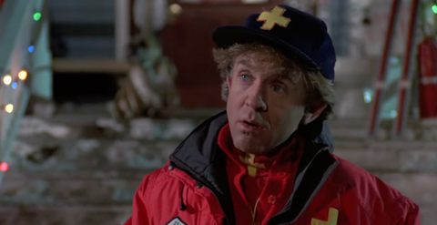 Actor Leslie Jordan wearing ski patrol suit