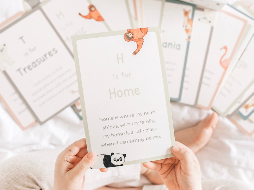 A-Z Mindful Affirmation Cards - H is for Home card