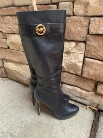 leather knee length boots 