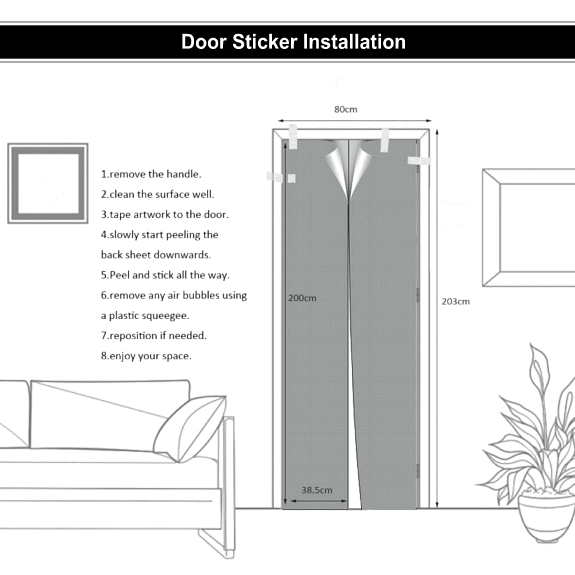 Door Sticker Decal Installation