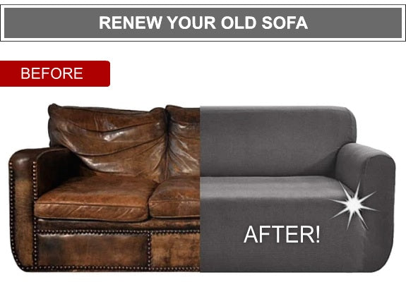 Elastic Sofa Cover (Before &amp; After)