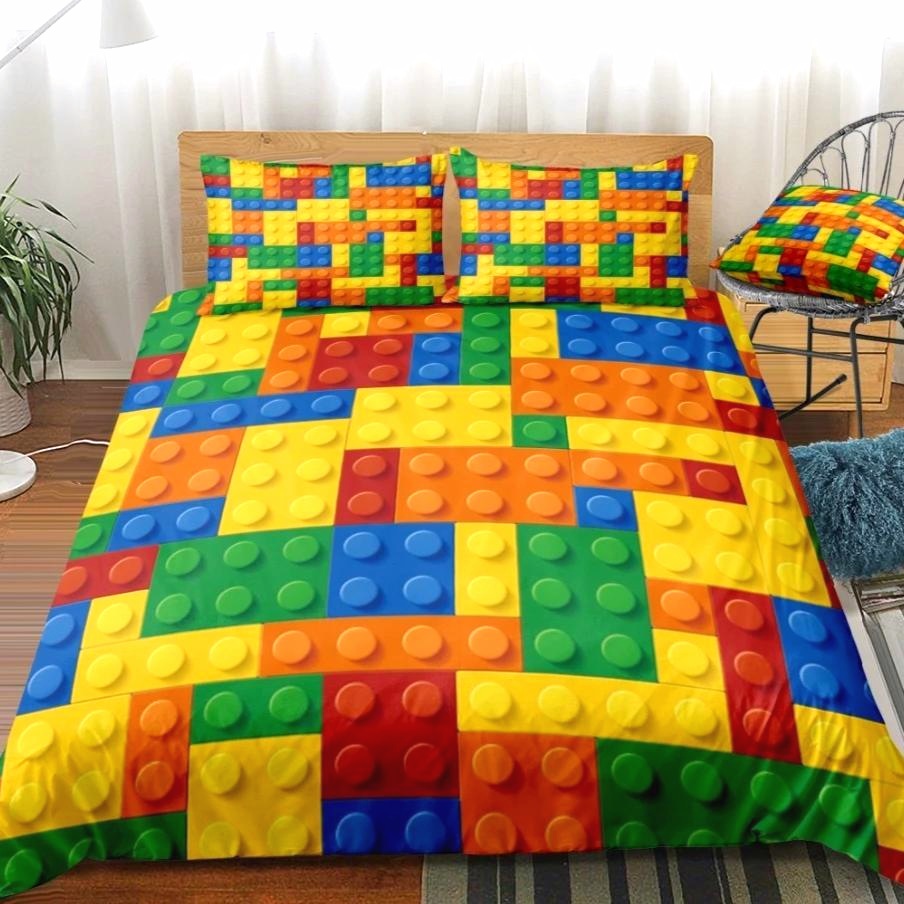 Colorful Kids Lego Print Area Rug Floor Mat Decorzee