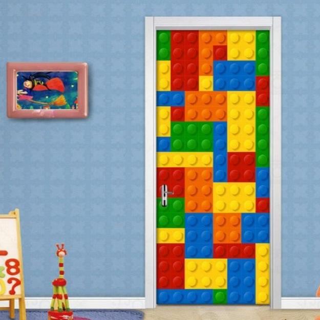 Colorful Kids Lego Print Area Rug Floor Mat Decorzee