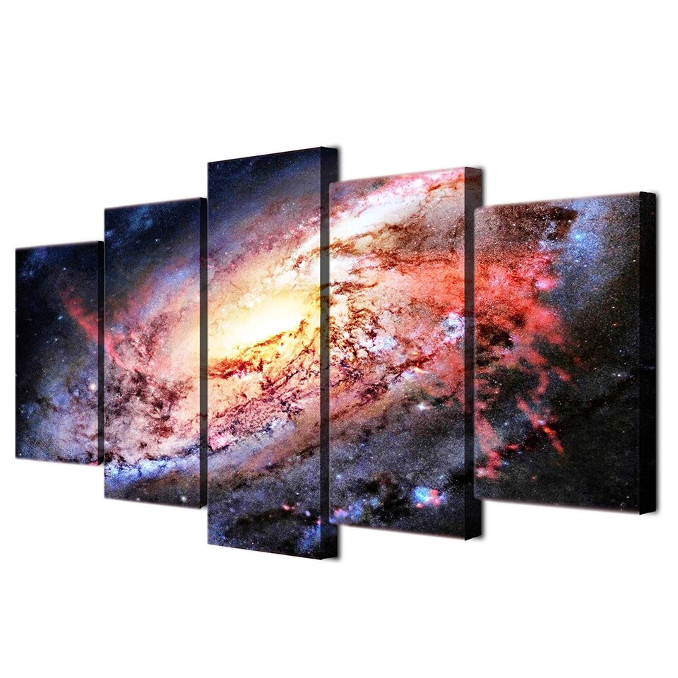5 Piece Deep Space Milky Way Galaxy Canvas Wall Art Decorzee