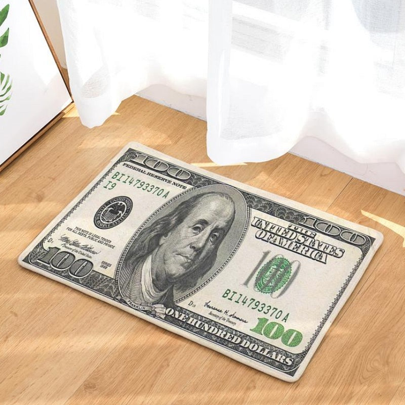 One Hundred Dollar Bill Money Print Door / Floor Mat
