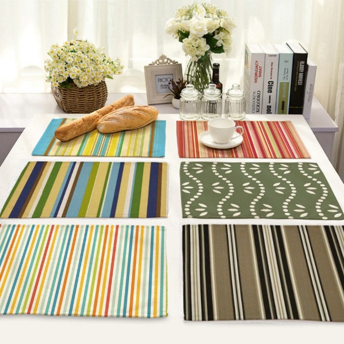 Multi-color Pastel Stripe Pattern Table Placemat