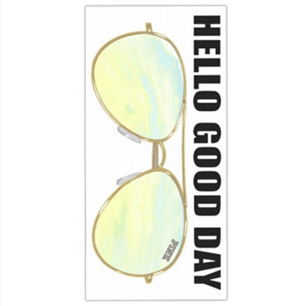 Hello Good Day Sunglasses Beach Towel