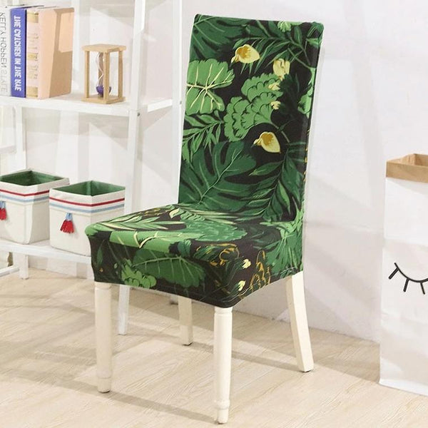 Green Floral Palm Leaf Print Dining Chair Cover – Decorzee