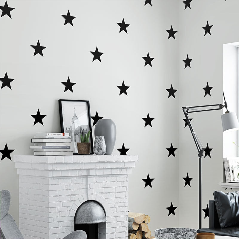 Black & White Star Pattern Wallpaper