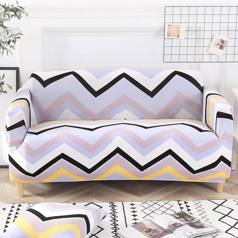 Multi-color Pastel Chevron Stripe Sofa Couch Cover